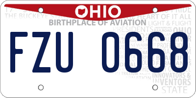 OH license plate FZU0668