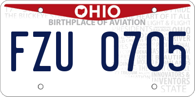 OH license plate FZU0705
