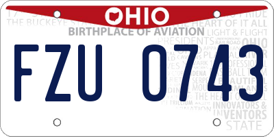 OH license plate FZU0743