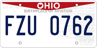 OH license plate FZU0762