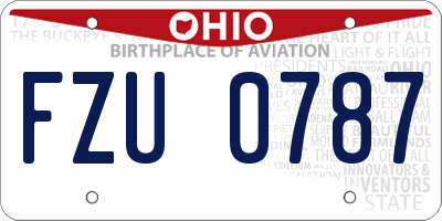OH license plate FZU0787