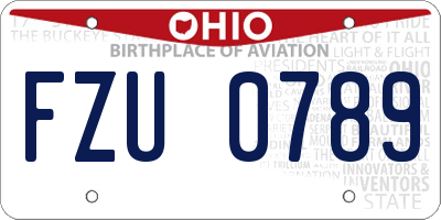 OH license plate FZU0789