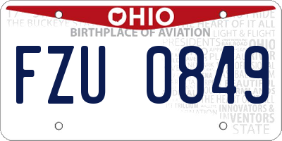 OH license plate FZU0849