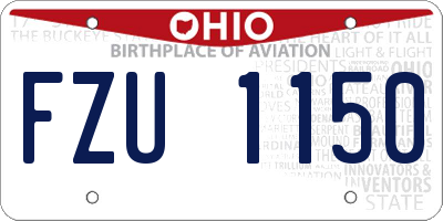 OH license plate FZU1150