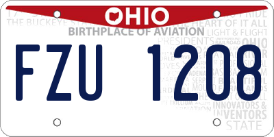OH license plate FZU1208