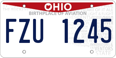 OH license plate FZU1245