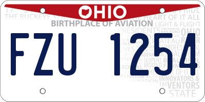 OH license plate FZU1254
