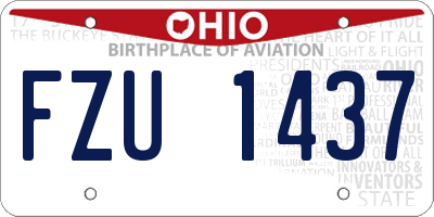 OH license plate FZU1437