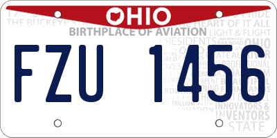 OH license plate FZU1456