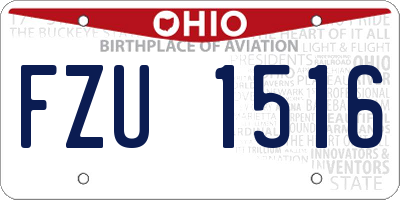 OH license plate FZU1516