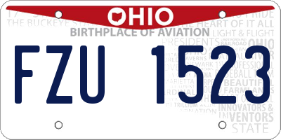 OH license plate FZU1523