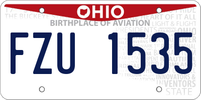 OH license plate FZU1535