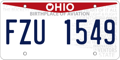 OH license plate FZU1549