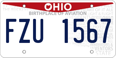 OH license plate FZU1567