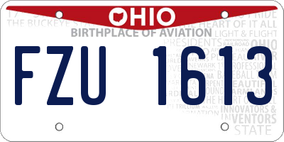 OH license plate FZU1613