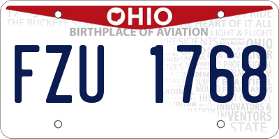 OH license plate FZU1768