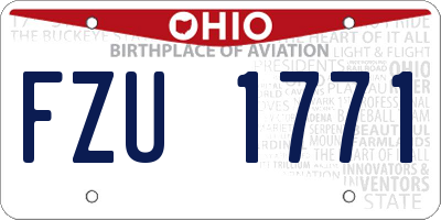 OH license plate FZU1771