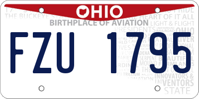 OH license plate FZU1795