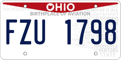 OH license plate FZU1798
