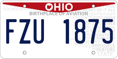 OH license plate FZU1875