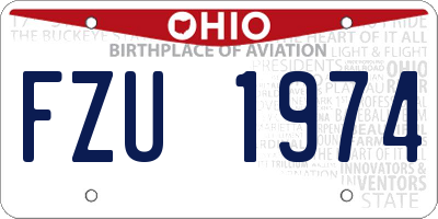 OH license plate FZU1974