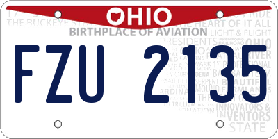 OH license plate FZU2135