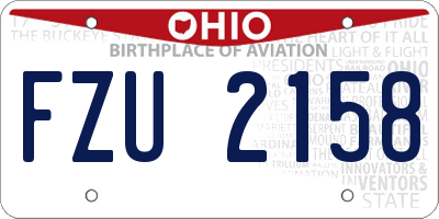 OH license plate FZU2158