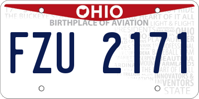 OH license plate FZU2171