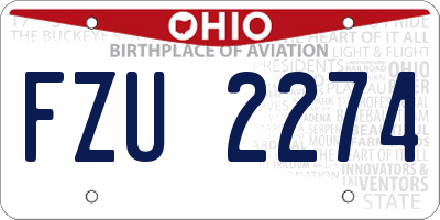 OH license plate FZU2274