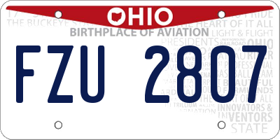 OH license plate FZU2807