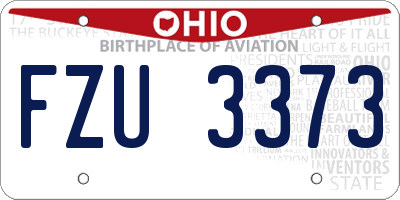 OH license plate FZU3373