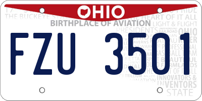 OH license plate FZU3501
