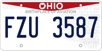 OH license plate FZU3587