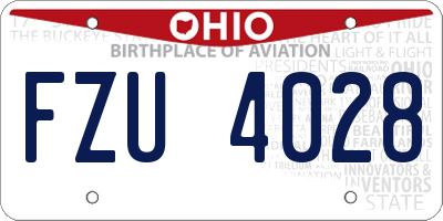OH license plate FZU4028