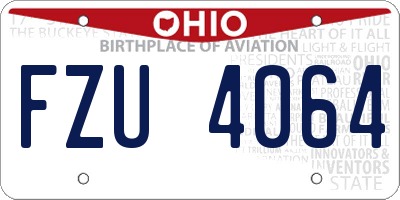 OH license plate FZU4064