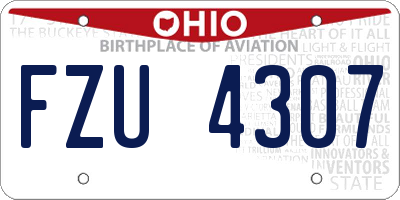 OH license plate FZU4307