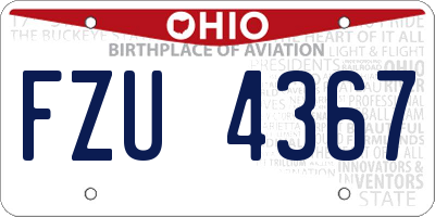 OH license plate FZU4367