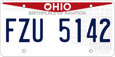 OH license plate FZU5142