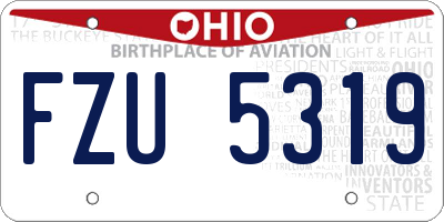 OH license plate FZU5319