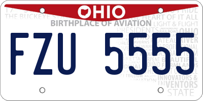 OH license plate FZU5555