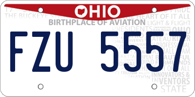OH license plate FZU5557