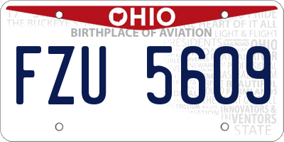 OH license plate FZU5609