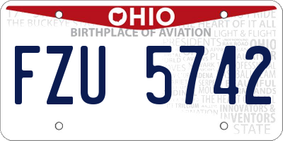 OH license plate FZU5742