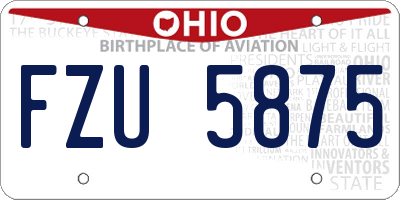 OH license plate FZU5875