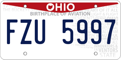 OH license plate FZU5997