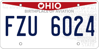 OH license plate FZU6024