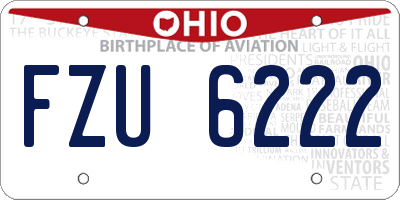 OH license plate FZU6222