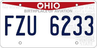 OH license plate FZU6233