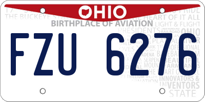 OH license plate FZU6276
