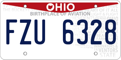 OH license plate FZU6328